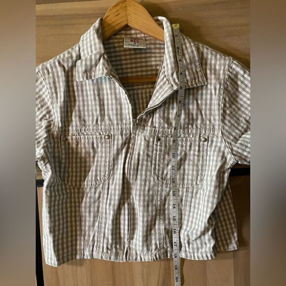 Copper key plaid cover up - Picture 2 of 6